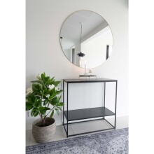 Spiegel >Jersey< in Messing, Stahl, Glas - 100x0,5x100cm (BxHxT)