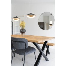 Spiegel >Jersey< in Schwarz, Stahl, Glas - 100x0,5x100cm (BxHxT)