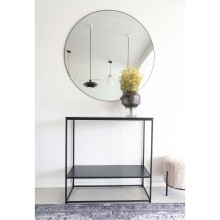 Spiegel >Jersey< in Schwarz, Stahl, Glas - 100x0,5x100cm (BxHxT)
