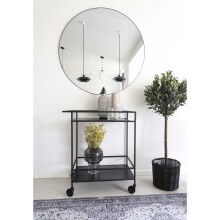 Spiegel >Jersey< in Schwarz, Stahl, Glas - 100x0,5x100cm (BxHxT)