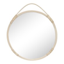 Spiegel >Malo< in Natur, Rattan, Glas - 2x50x50cm...
