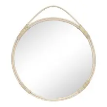 Spiegel >Malo< in Natur, Rattan, Glas - 2x50x50cm...