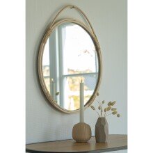 Spiegel >Malo< in Natur, Rattan, Glas - 2x50x50cm...