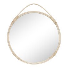 Spiegel >Malo< in Natur, Rattan, Glas - 2x50x50cm...