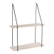 Wandregal >Haag< in Schwarz / Natur, Massivholz - 55x72x21cm (BxHxT)