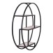 Wandregal >Rotterdam< in Schwarz / Natur, Massivholz - 62x14x62cm (BxHxT)
