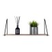 Wandregal >Arnhem< in Schwarz / Natur, Massivholz - 65x27x17cm (BxHxT)