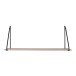 Wandregal >Arnhem< in Schwarz / Natur, Massivholz - 65x27x17cm (BxHxT)