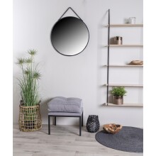 Wandregal >Eindhoven< in Schwarz / Natur, Massivholz - 65x145x17cm (BxHxT)