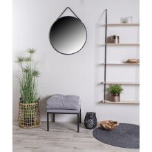 Wandregal >Eindhoven< in Schwarz / Natur, Massivholz - 65x145x17cm (BxHxT)
