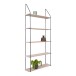 Wandregal >Eindhoven< in Schwarz / Natur, Massivholz - 65x145x17cm (BxHxT)