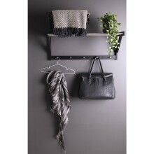 Hutablage >Padova< in Schwarz, Pappel - 32x34x78cm (BxHxT)