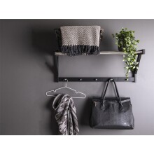 Hutablage >Padova< in Schwarz, Pappel - 32x34x78cm (BxHxT)