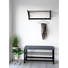 Hutablage >Padova< in Schwarz, Pappel - 32x34x78cm (BxHxT)