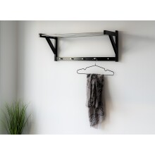 Hutablage >Padova< in Schwarz, Pappel - 32x34x78cm (BxHxT)