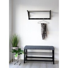Hutablage >Padova< in Schwarz, Pappel - 32x34x78cm (BxHxT)