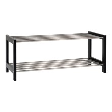 Schuhregal >Padua< in Schwarz, Pappel - 34x32x78cm...