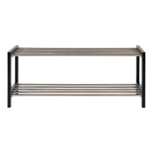 Schuhregal >Padua< in Schwarz, Pappel - 34x32x78cm (BxHxT)