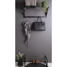Schuhregal >Padua< in Schwarz, Pappel - 34x32x78cm (BxHxT)