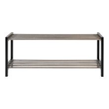 Schuhregal >Padua< in Schwarz, Pappel - 34x32x78cm (BxHxT)