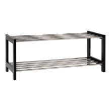 Schuhregal >Padua< in Schwarz, Pappel - 34x32x78cm...