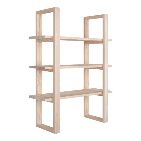 Wandregal >Santiago< in Hellbraun, Pavlonia - 48x63x18cm (BxHxT)
