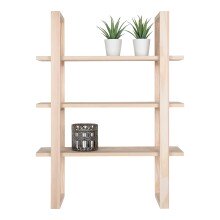Wandregal >Santiago< in Hellbraun, Pavlonia - 48x63x18cm (BxHxT)