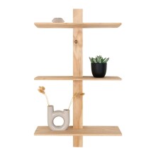 Wandregal >Almelo< in Hellbraun, Massivholz - 50x83x15cm (BxHxT)