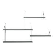 Wandregal >HarlemWandregal< in Hellbraun, Massivholz - 99x62x17,5cm (BxHxT)