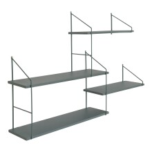 Wandregal >HarlemWandregal< in Hellbraun, Massivholz - 99x62x17,5cm (BxHxT)