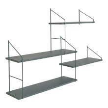 Wandregal >HarlemWandregal< in Hellbraun, Massivholz - 99x62x17,5cm (BxHxT)