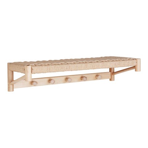 Hutablage >Abano< in Hellbraun, Massivholz - 78x17x31cm (BxHxT)
