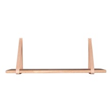 Wandregal >Forno< in Braun, Massivholz - 120x2x20cm (BxHxT)