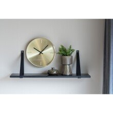 Wandregal >Forno< in Schwarz, Massivholz -...