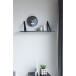 Wandregal >Forno< in Schwarz, Massivholz - 80x2x20cm (BxHxT)