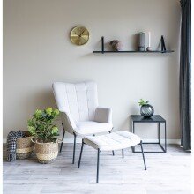 Wandregal >Forno< in Schwarz, Massivholz -...