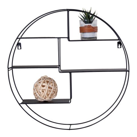 Wandregal >Genk< in Schwarz, Metall - 47x10x47cm (BxHxT)