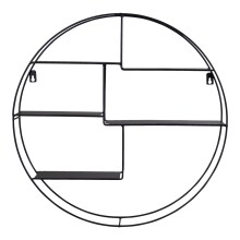 Wandregal >Genk< in Schwarz, Metall - 47x10x47cm (BxHxT)