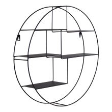 Wandregal >Genk< in Schwarz, Metall - 47x10x47cm...