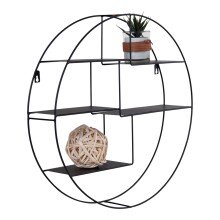 Wandregal >Genk< in Schwarz, Metall - 47x10x47cm (BxHxT)