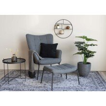 Wandregal >Genk< in Schwarz, Metall - 47x10x47cm (BxHxT)