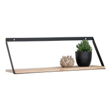Wandregal >Basler< in Hellbraun, Massivholz - 55x18x14cm (BxHxT)