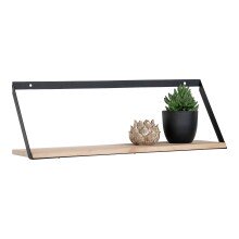 Wandregal >Basler< in Hellbraun, Massivholz - 55x18x14cm (BxHxT)