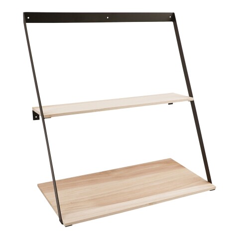 Wandregal >Bern< in Hellbraun, Massivholz - 50x52x21cm (BxHxT)