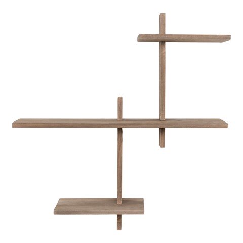 Wandregal >Gavi< in Hellbraun, Massivholz - 55x60x15cm (BxHxT)