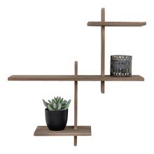 Wandregal >Gavi< in Hellbraun, Massivholz - 55x60x15cm (BxHxT)