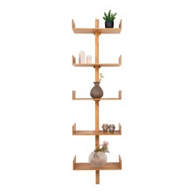 Wandregal >Villa< in Hellbraun, Bambus - 50x180x25cm (BxHxT)
