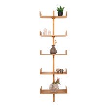Wandregal >Villa< in Hellbraun, Bambus - 50x180x25cm (BxHxT)