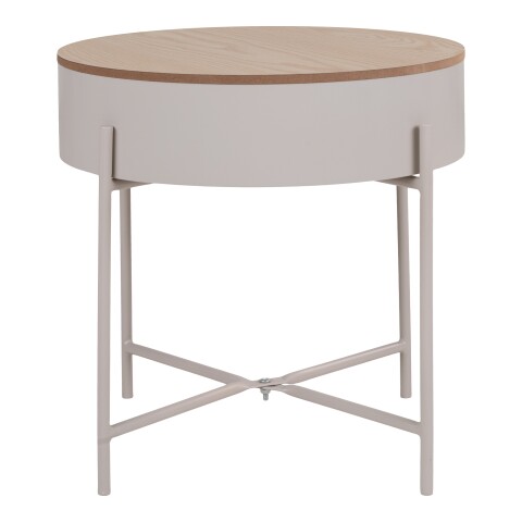 Beistelltisch >Sisco< in Grau, Melamin, MDF, Stål - 40x40x40cm (BxHxT)