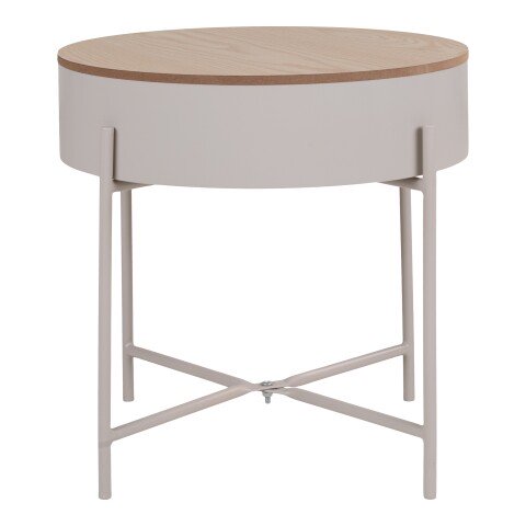 Beistelltisch >Sisco< in Grau, Melamin, MDF, Stål - 40x40x40cm (BxHxT)